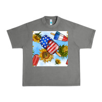 Tornado 4th of july sunflowers ice cream seamless pattern Urban Heavy Tee - BundleAndBundleShop