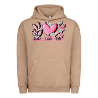 Pigment Burro peace love cure breast cancer Urban Hoodie - CowGirlArtShop