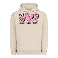 Pigment French Oak peace love cure breast cancer Urban Hoodie - CowGirlArtShop