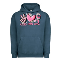 Pigment Midnight Navy peace love cure breast cancer Urban Hoodie - CowGirlArtShop