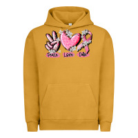 Pigment Peanut Butter peace love cure breast cancer Urban Hoodie - CowGirlArtShop