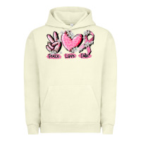 Pigment Pistachio peace love cure breast cancer Urban Hoodie - CowGirlArtShop