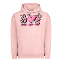 Pigment Salmon peace love cure breast cancer Urban Hoodie - CowGirlArtShop
