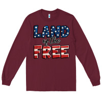 Burgundy Land of the free America Long Sleeve Tee - Jasminsmagicworld