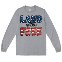 Heather Grey Land of the free America Long Sleeve Tee - Jasminsmagicworld
