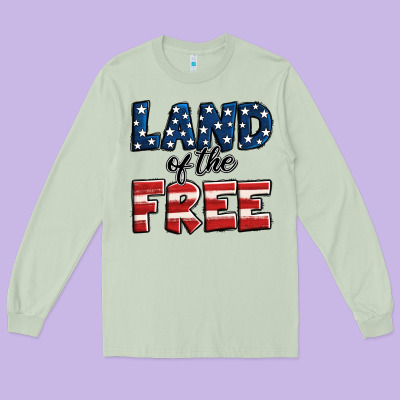 Land Of The Free America Long Sleeve Tee Designed By Jasminsmagicworld