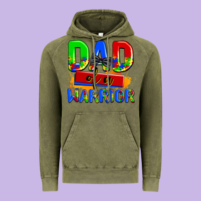 Dad Of A Warrior Vintage Hoodie Designed By Adodesignshop