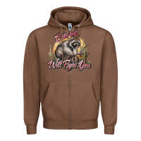 Chestnut cute but will fight you racoon western Zipper Hoodie - NancyCooperArtShop
