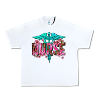 Floral Nurse Urban Heavy Tee | Teevron