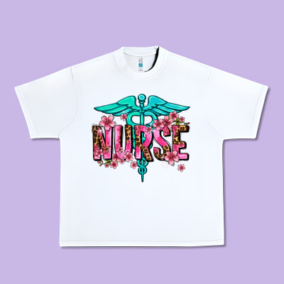 Floral Nurse Urban Heavy Tee Designed By Adodesignshop