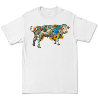 White charolais bull with sunflowers and gemstone western patterns Premium Tee - RanaPortraitStore