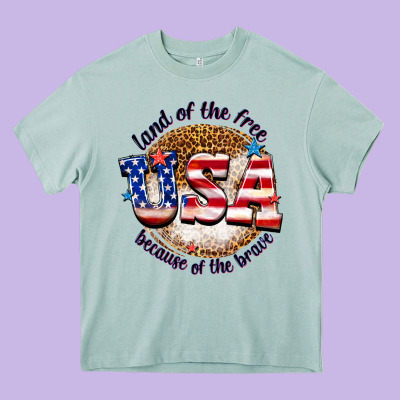 Land Of The Free Usa Because Of The Brave Billie W Heavy Core Tee Designed By Texasbilliewilder