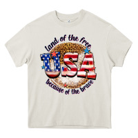 Cream land of the free usa because of the brave billie w Heavy Core Tee - texasbilliewilder