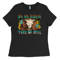 Black do no harm take no bull western Ladies Tee - texasbilliewilder