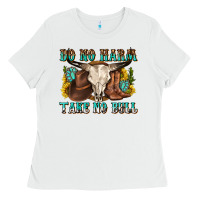 White do no harm take no bull western Ladies Tee - texasbilliewilder