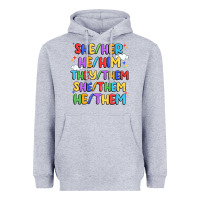 Heather Grey pride pronouns Heavyweight Hoodie - Artiststas