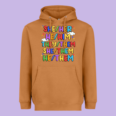 Pride Pronouns Heavyweight Hoodie Designed By Artiststas