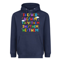 Navy pride pronouns Heavyweight Hoodie - Artiststas