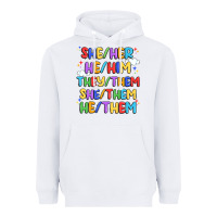 White pride pronouns Heavyweight Hoodie - Artiststas