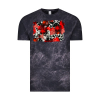 Cloud Black western red cowhide winter background Vintage Tee - AdoDesignShop