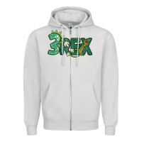 Dove Grey three rex Zipper Hoodie - MaliasSmallBusiness