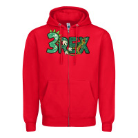 Red three rex Zipper Hoodie - MaliasSmallBusiness