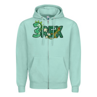 Seafoam three rex Zipper Hoodie - MaliasSmallBusiness