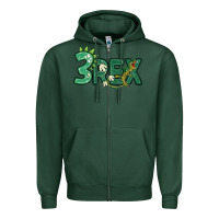 Sports Green three rex Zipper Hoodie - MaliasSmallBusiness
