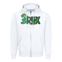 White three rex Zipper Hoodie - MaliasSmallBusiness