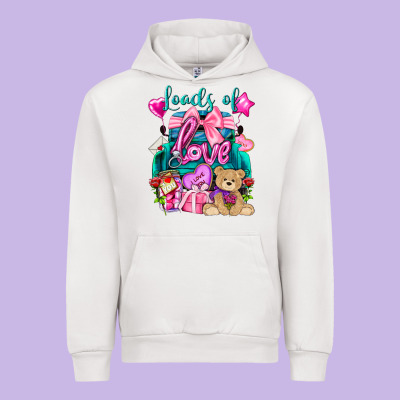 Loads Of Love Truck Valentine's Day Urban Hoodie Designed By Howdyjamesfarm
