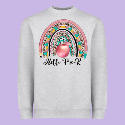 Hello Pre K Heavyweight Sweatshirt Designed By Jahusdesignshop