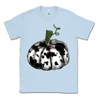 Dusty Blue watercolor cowhide halloween pumpkin Classic Tee - RanaPortraitStore