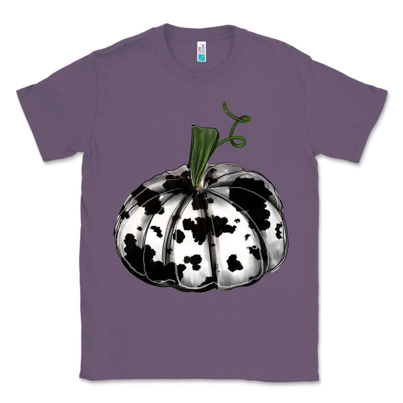 Watercolor Cowhide Halloween Pumpkin Classic Tee by RanaPortraitStore | Teevron
