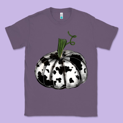Watercolor Cowhide Halloween Pumpkin Classic Tee Designed By Ranaportraitstore