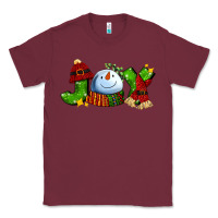 Burgundy joy for christmas with snowman Classic Tee - AdoDesignShop