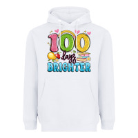 White 100 days brighter Heavyweight Hoodie - Artiststas