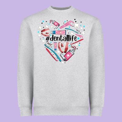 Dental Life Element Heart Heavyweight Sweatshirt Designed By Adodesignshop