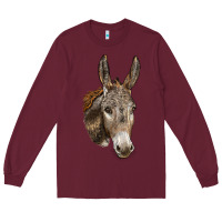 Burgundy Andalusian Donkey Face Long Sleeve Tee - LillyAllenDesigns