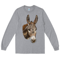 Heather Grey Andalusian Donkey Face Long Sleeve Tee - LillyAllenDesigns