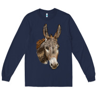 Navy Andalusian Donkey Face Long Sleeve Tee - LillyAllenDesigns