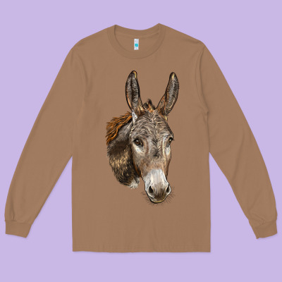 Andalusian Donkey Face Long Sleeve Tee Designed By Lillyallendesigns
