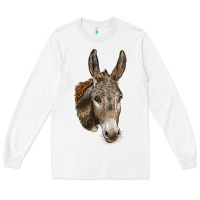 White Andalusian Donkey Face Long Sleeve Tee - LillyAllenDesigns
