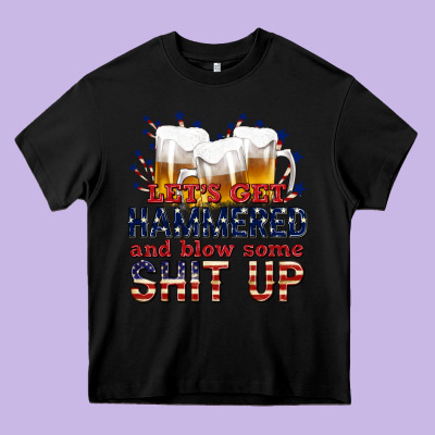 Lets Get Hammered Heavy Core Tee Designed By Texasbilliewilder