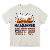 Cream lets get hammered Heavy Core Tee - texasbilliewilder