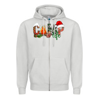 Dove Grey christmas camp life Zipper Hoodie - NancyCooperArtShop