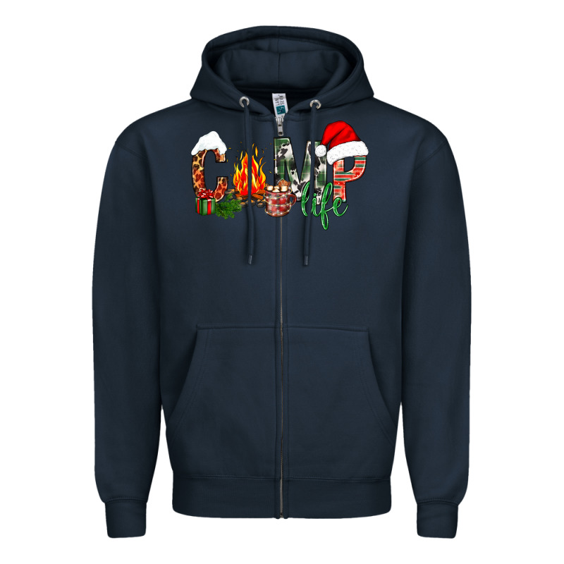 Christmas Camp Life Zipper Hoodie by NancyCooperArtShop | Teevron