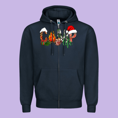 Christmas Camp Life Zipper Hoodie Designed By Nancycooperartshop