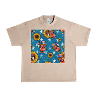 French Oak 4th of july sunflowers hotdog seamless pattern Urban Heavy Tee - BundleAndBundleShop