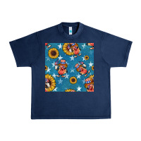 Navy 4th of july sunflowers hotdog seamless pattern Urban Heavy Tee - BundleAndBundleShop
