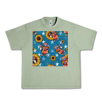 Oil Green 4th of july sunflowers hotdog seamless pattern Urban Heavy Tee - BundleAndBundleShop